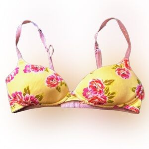 Victoria's Secret Yellow and Pink Floral Bra